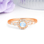 Luxurious & Classic Vintage 4-Prong Round Cut Moonstone Engagement Ring - Additional view