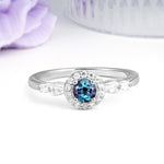 Luxurious & Classic Vintage 4-Prong Round Cut Alexandrite Engagement Ring - Additional view