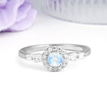 Luxurious & Classic Vintage 4-Prong Round Cut Moonstone Engagement Ring - Additional view
