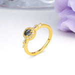 Luxurious & Classic Vintage 4-Prong Round Cut Black Rutilated Quartz Engagement Ring - Additional view