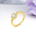 Luxurious & Classic Vintage 4-Prong Round Cut Moonstone Engagement Ring - Additional view