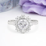 Unique Pavé-Set, Luxurious 4-Prong Round-Cut Moissanite Engagement Ring - Additional view