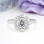 Unique Pavé-Set, Luxurious 4-Prong Round-Cut Lab Diamond Engagement Ring - Additional view