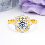 Unique Pavé-Set, Luxurious 4-Prong Round-Cut Lab Diamond Engagement Ring - Additional view