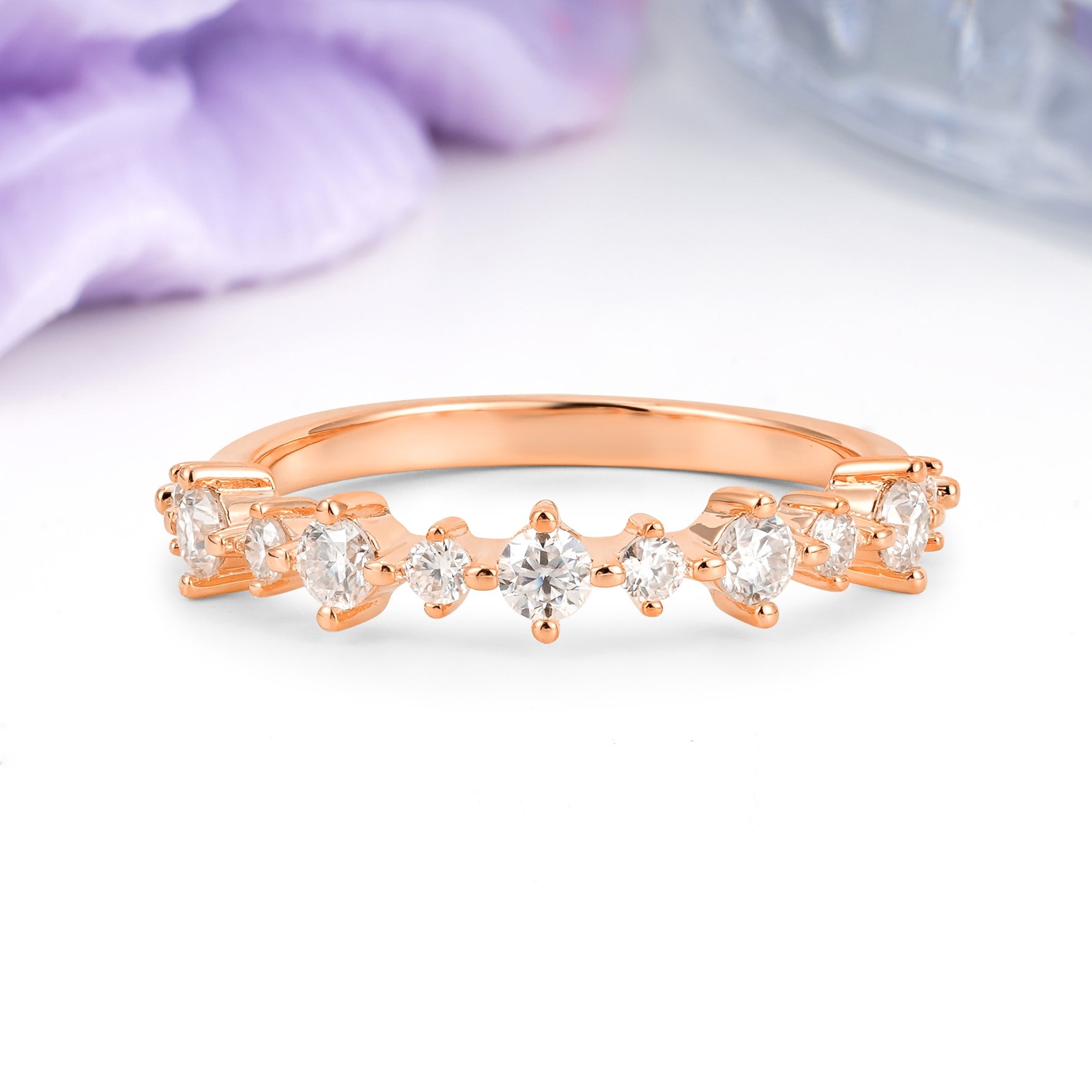 Distinctive Pavé Set Moissanite Wedding Ring - Additional view