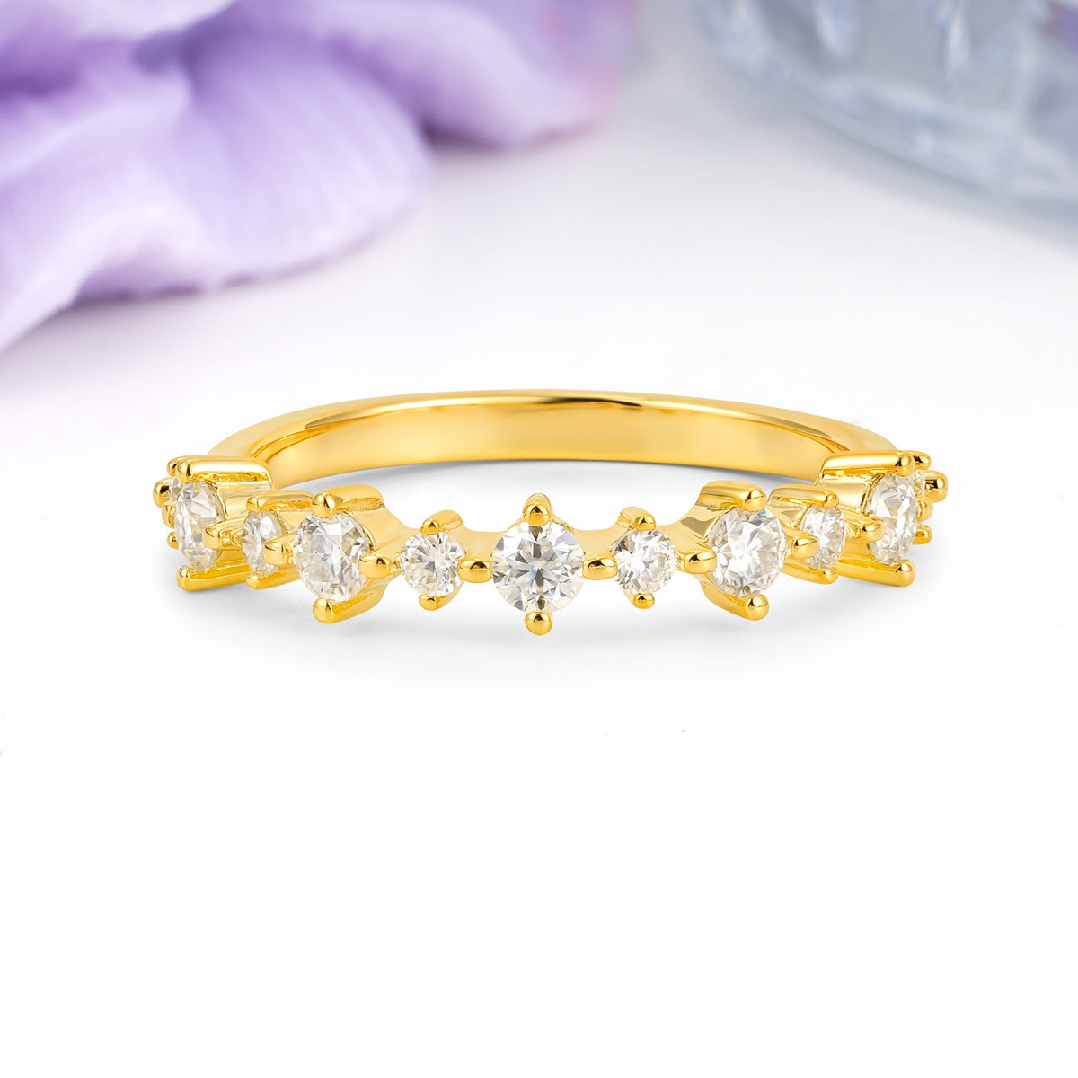 Distinctive Pavé Set Moissanite Wedding Ring - Additional view
