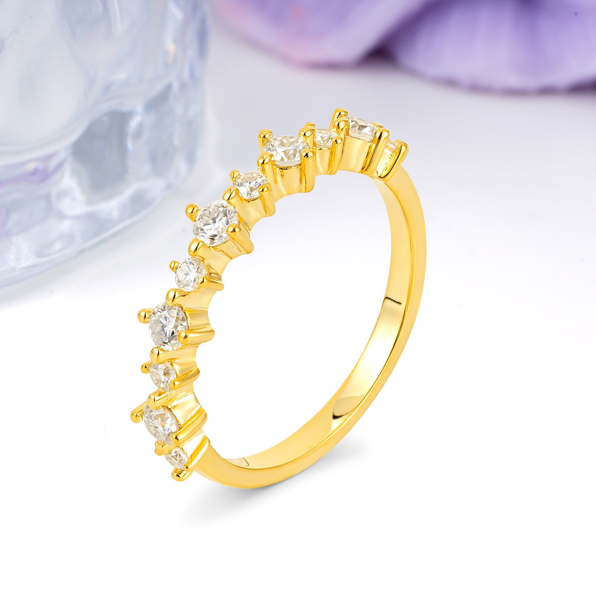 Distinctive Pavé Set Moissanite Wedding Ring - Additional view