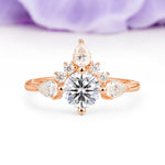 Classic Luxury Crown 4-Prong Round-Cut Lab Diamond Engagement Ring - Additional view