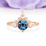 Classic Luxury Crown 4-Prong Round-Cut Alexandrite Engagement Ring - Additional view