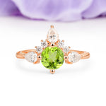 Classic Luxury Crown 4-Prong Round-Cut Peridot Engagement Ring - Additional view