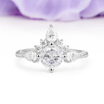 Classic Luxury Crown 4-Prong Round-Cut Moissanite Engagement Ring - Additional view