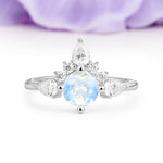Classic Luxury Crown 4-Prong Round-Cut Moonstone Engagement Ring - Additional view