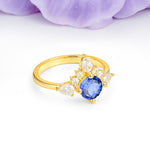 Classic Luxury Crown 4-Prong Round-Cut Sapphire Engagement Ring - Additional view