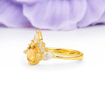 Classic Luxury Crown 4-Prong Round-Cut Citrine Engagement Ring - Additional view