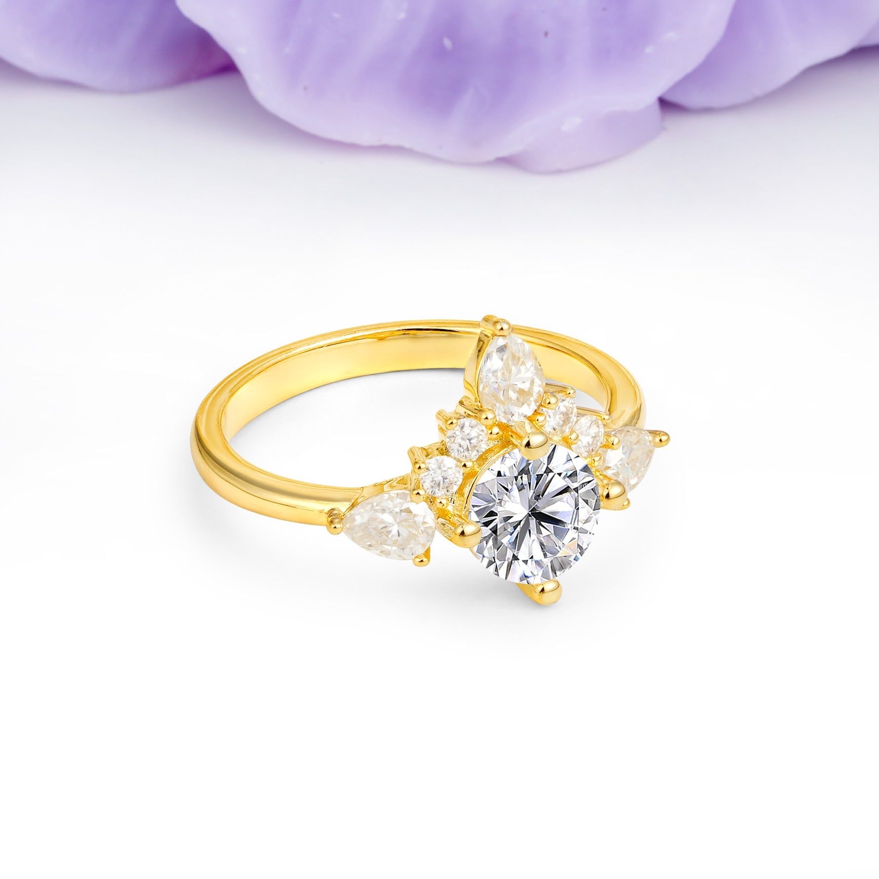 Classic Luxury Crown 4-Prong Round-Cut Lab Diamond Engagement Ring - Additional view