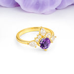 Classic Luxury Crown 4-Prong Round-Cut Amethyst Engagement Ring - Additional view