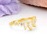 Distinctive Pavé Set 3 Prong Pear Cut Moissanite Wedding Ring - Additional view