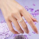 Distinctive Pavé Set 3 Prong Pear Cut Moissanite Wedding Ring - Additional view