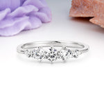 Distinctive Pavé Set 6 Prong Round Cut Moissanite Wedding Ring - Additional view