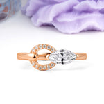 Unique 2-Prong Marquise Cut Lab Diamond Engagement Ring - Additional view