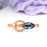 Unique 2-Prong Marquise Cut Alexandrite Engagement Ring - Additional view