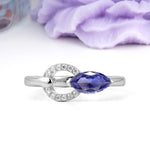 Unique 2-Prong Marquise Cut Tanzanite Engagement Ring - Additional view