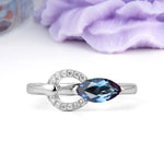 Unique 2-Prong Marquise Cut Alexandrite Engagement Ring - Additional view