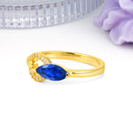 Unique 2-Prong Marquise Cut Sapphire Engagement Ring - Additional view