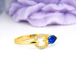 Unique 2-Prong Marquise Cut Sapphire Engagement Ring - Additional view