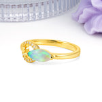 Unique 2-Prong Marquise Cut Fire Opal Engagement Ring - Additional view
