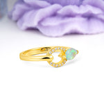 Unique 2-Prong Marquise Cut Fire Opal Engagement Ring - Additional view