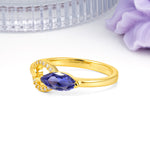 Unique 2-Prong Marquise Cut Tanzanite Engagement Ring - Additional view