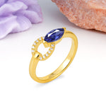 Unique 2-Prong Marquise Cut Tanzanite Engagement Ring - Additional view