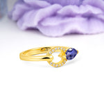 Unique 2-Prong Marquise Cut Tanzanite Engagement Ring - Additional view
