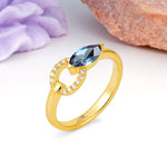 Unique 2-Prong Marquise Cut Alexandrite Engagement Ring - Additional view