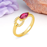 Unique 2-Prong Marquise Cut Ruby Engagement Ring - Additional view