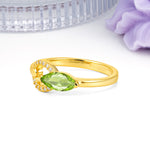 Unique 2-Prong Marquise Cut Peridot Engagement Ring - Additional view