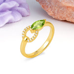 Unique 2-Prong Marquise Cut Peridot Engagement Ring - Additional view