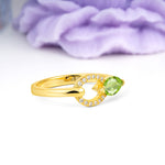 Unique 2-Prong Marquise Cut Peridot Engagement Ring - Additional view
