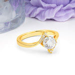 Unique Twisted 4 Prong Round Cut Moissanite Engagement Ring - Additional view