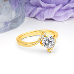 Unique Twisted 4 Prong Round Cut Lab Diamond Engagement Ring - Additional view