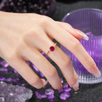 Unique Twisted 4 Prong Round Cut Ruby Engagement Ring - Additional view