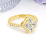 Unique Flower-Shaped 4-Prong Oval Cut Moissanite Engagement Ring - Additional view