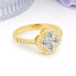 Unique Flower-Shaped 4-Prong Oval Cut Lab Diamond Engagement Ring - Additional view