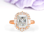 Unique & Classic 4-Prong Emerald Cut Moissanite Engagement Ring - Additional view