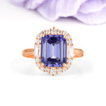 Unique & Classic 4-Prong Emerald Cut Tanzanite Engagement Ring - Additional view