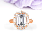 Unique & Classic 4-Prong Emerald Cut Lab Diamond Engagement Ring - Additional view