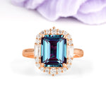 Unique & Classic 4-Prong Emerald Cut Alexandrite Engagement Ring - Additional view