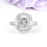 Unique & Classic 4-Prong Emerald Cut Moissanite Engagement Ring - Additional view