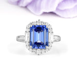 Unique & Classic 4-Prong Emerald Cut Sapphire Engagement Ring - Additional view